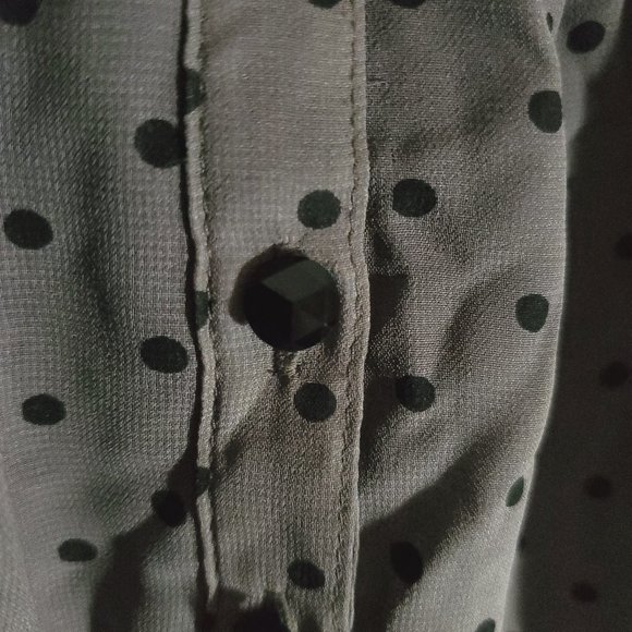 Guess Gray Polka Dots Sheer Blouse Like New S - Picture 7 of 8